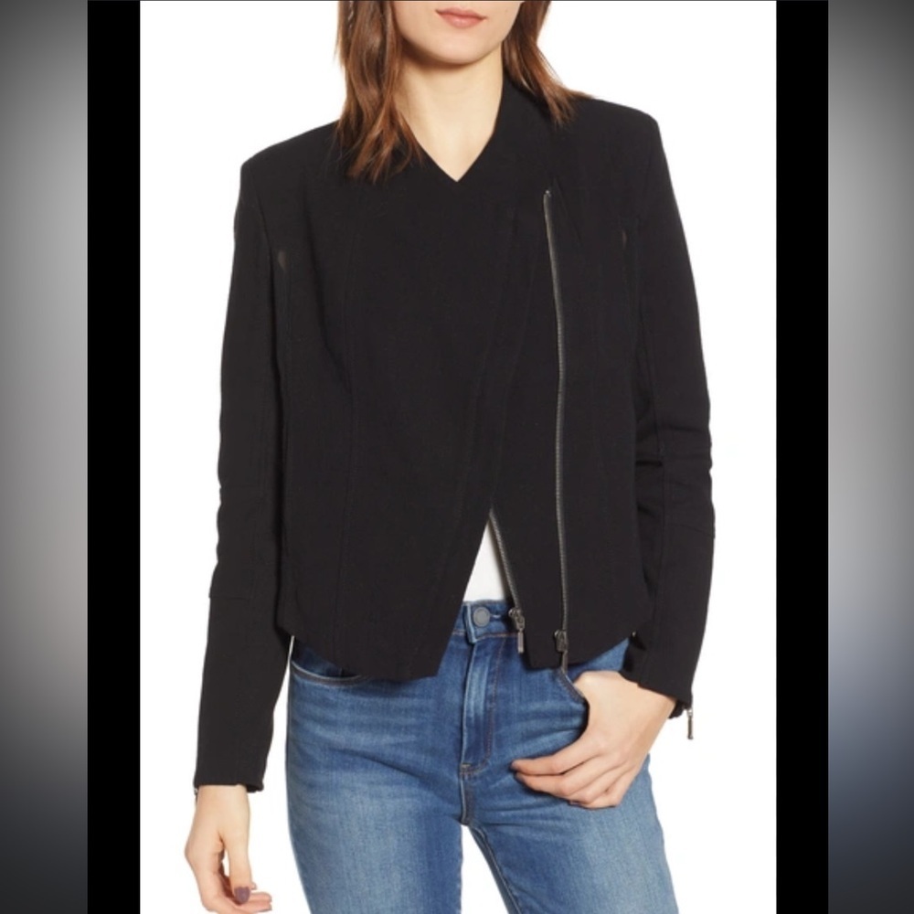 BlankNYC Women's Black Asymmetrical Zip Jacket